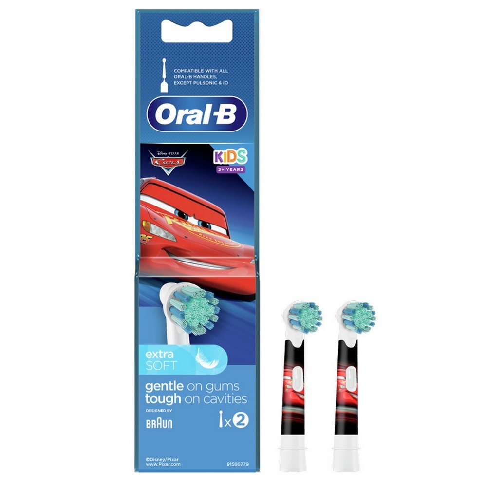 Oral-B Kids Cars Extra Soft Ανταλλακτικές Κεφαλές για Παιδική Ηλεκτρική Οδοντόβουρτσα, 2 τμχ