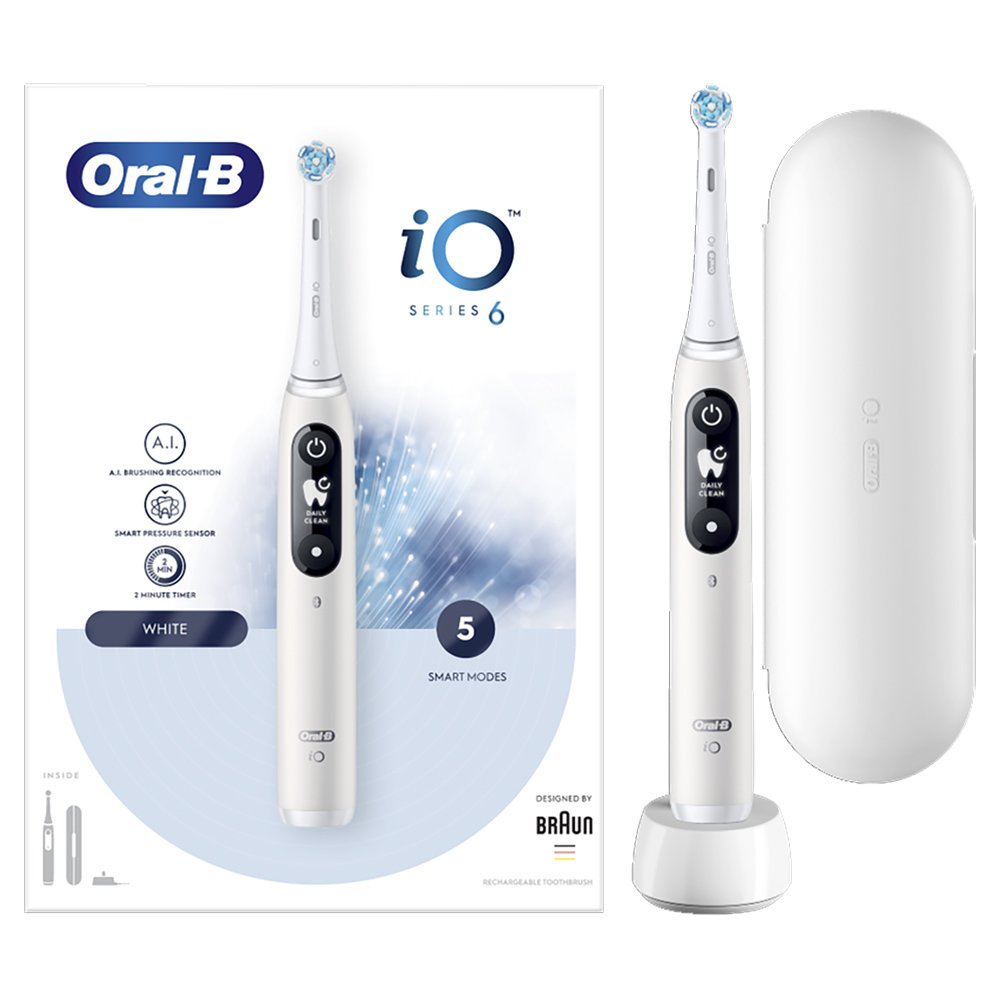 Oral-B iO Series 6 Ηλεκτρική Οδοντόβουρτσα Magnetic White, 1τμχ