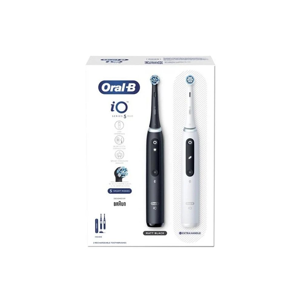 Oral-B iO Series 5 Duo Pack Black & White Ηλεκτρικές Οδοντόβουρτσες, 2τμχ