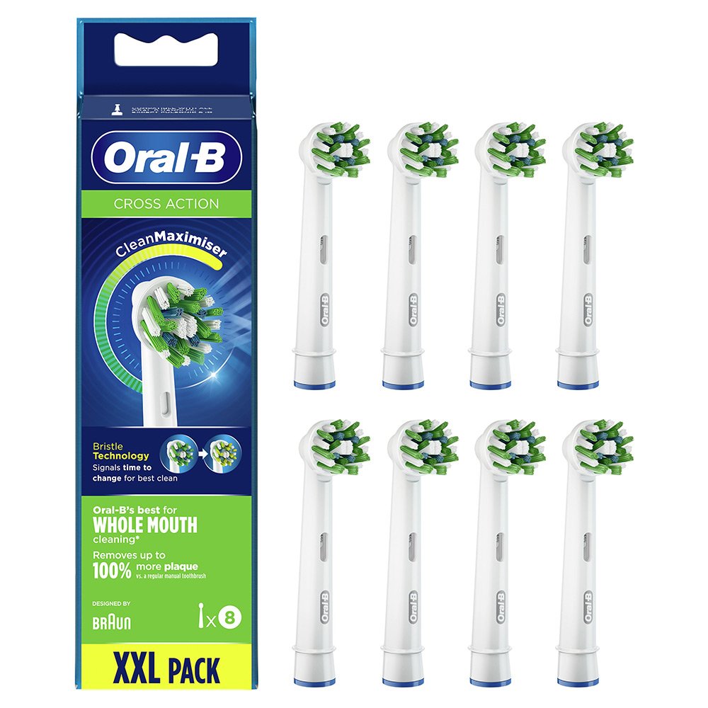 Oral-B Cross Action CleanMaximizer XXL Pack, Ανταλλακτικές Κεφαλές για Ηλεκτρική Οδοντόβουρτσα, 8τμχ