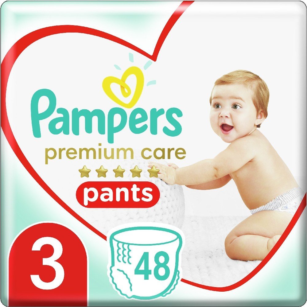 Pampers Premium Care Pants Πάνες Βρακάκια No 3 (6-11Kg), 48 τμχ