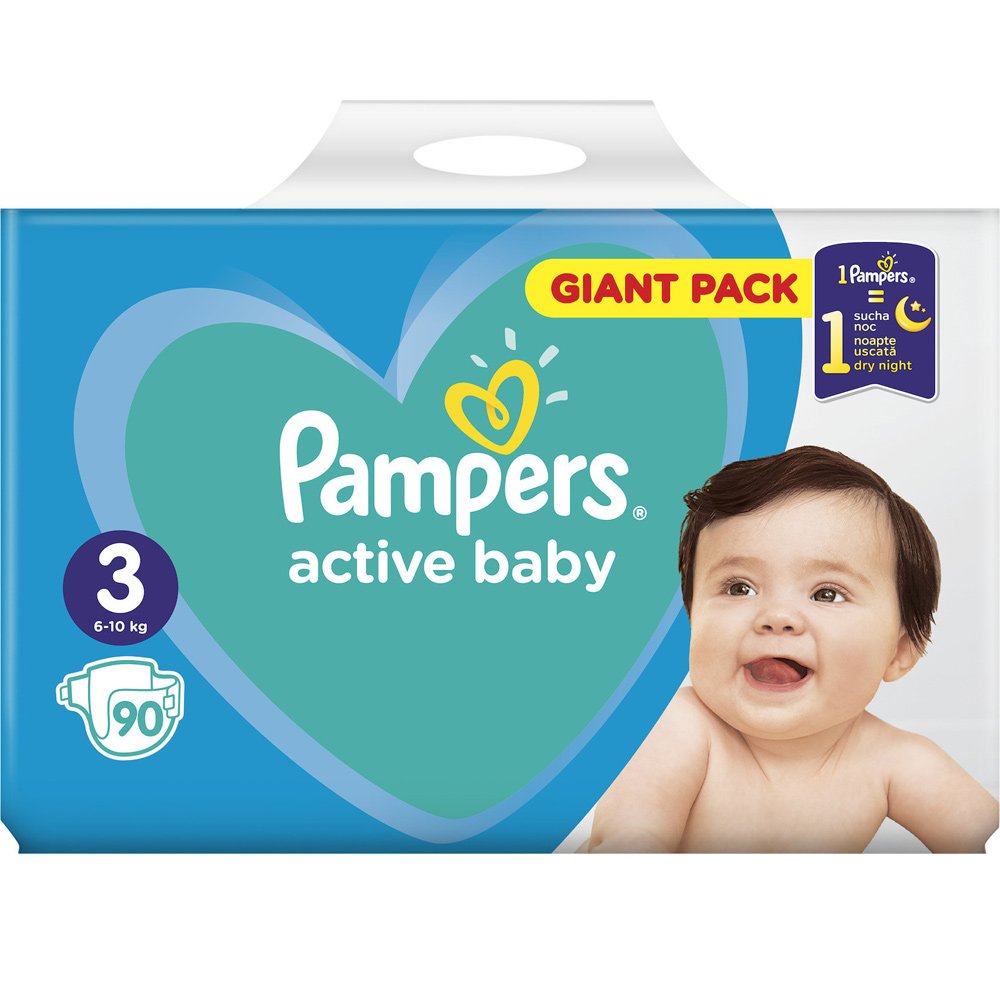 Pampers Active Baby Giant Pack No 3 (6-10Kg), 90 τμχ