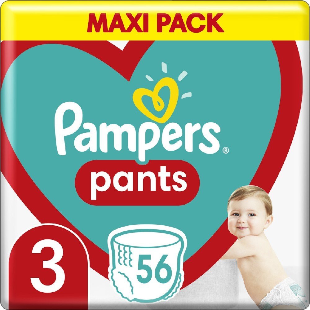 Pampers Pants Maxi Pack Βρεφικές Πάνες Βρακάκι No 3 (6-11kg), 56 τμχ