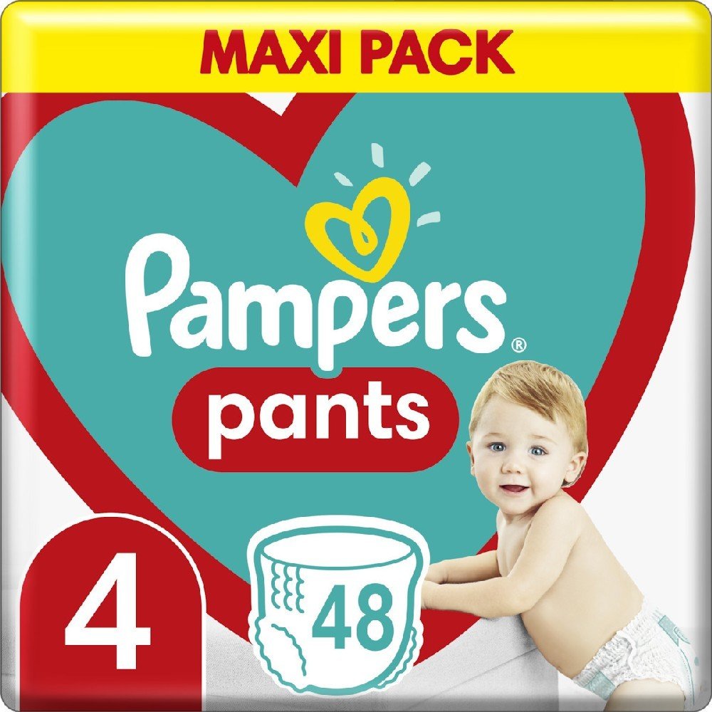 Pampers Pants Maxi Pack No 4 Βρεφικές Πάνες Βρακάκι (9-15kg), 48 τμχ