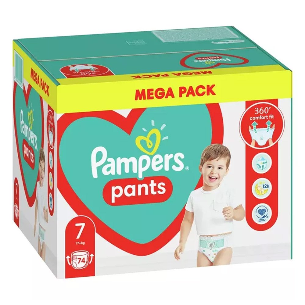 Pampers Pants Πάνες Βρακάκι No. 7 για 17+kg, 74τμχ