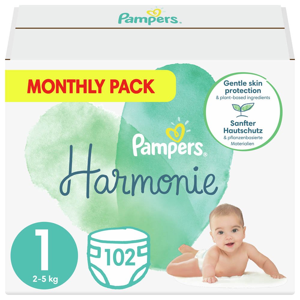 Pampers Harmonie Monthly Pack No1 (2-5kg), 102 τμχ