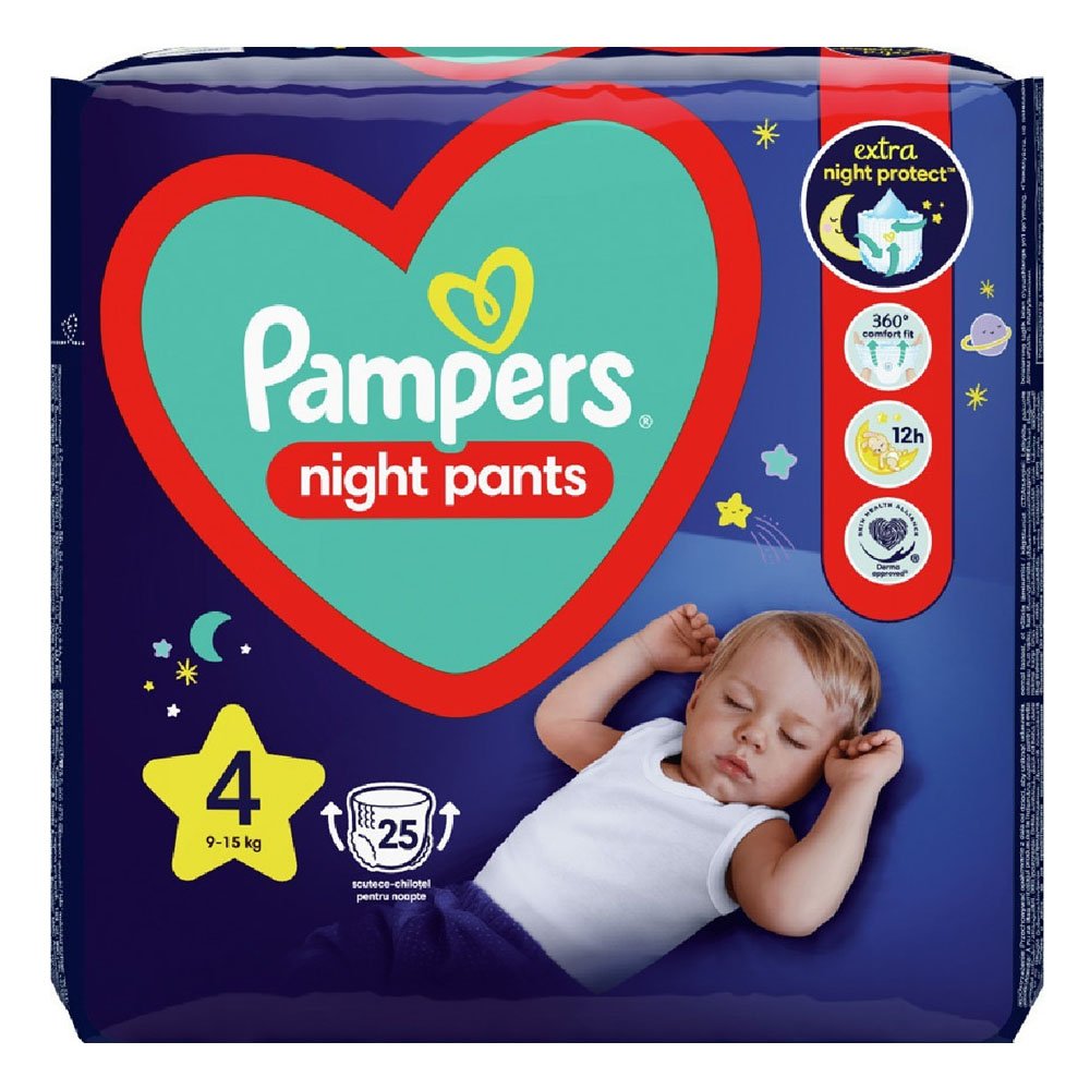  Pampers Night Pants Πάνες Βρακάκι No. 4 για 9-15kg, 25τμχ