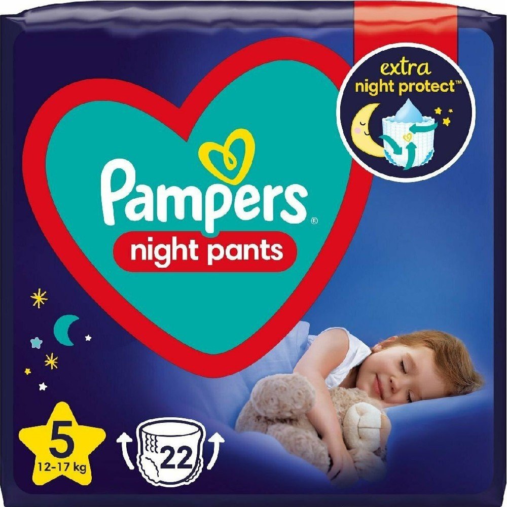 Pampers Night Pants Βρακάκι Νύχτας Νο5 (12-17kg), 22 τμχ