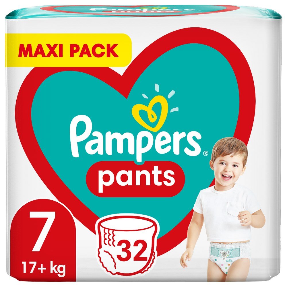 Pampers Pants Πάνες Βρακάκι No.7 για 17+kg, 32τμχ