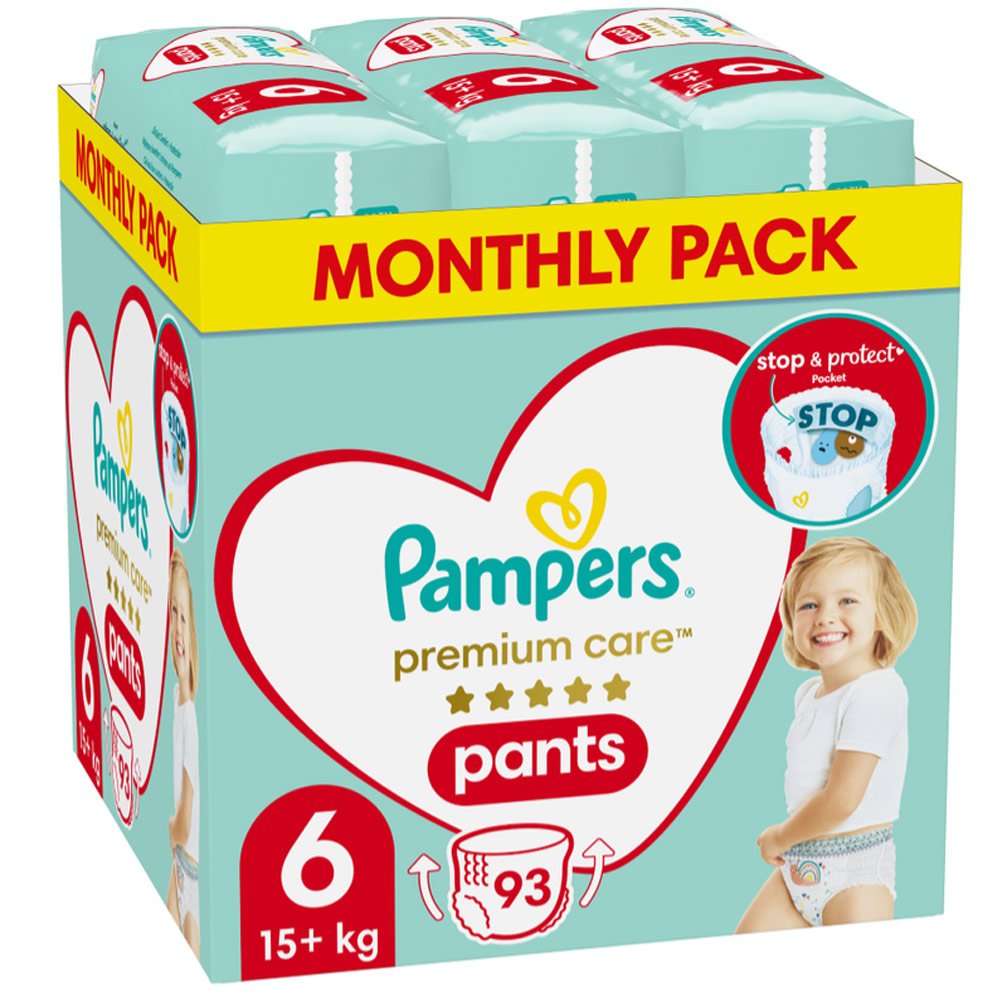Pampers Premium Care Pants Monthly Pack No 6 (15+ kg), 93 τμχ