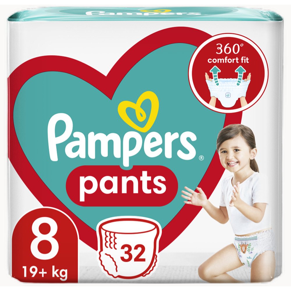 Pampers Pants No.8 (19+kg) Βρεφικές Πάνες Βρακάκι, 32τμχ