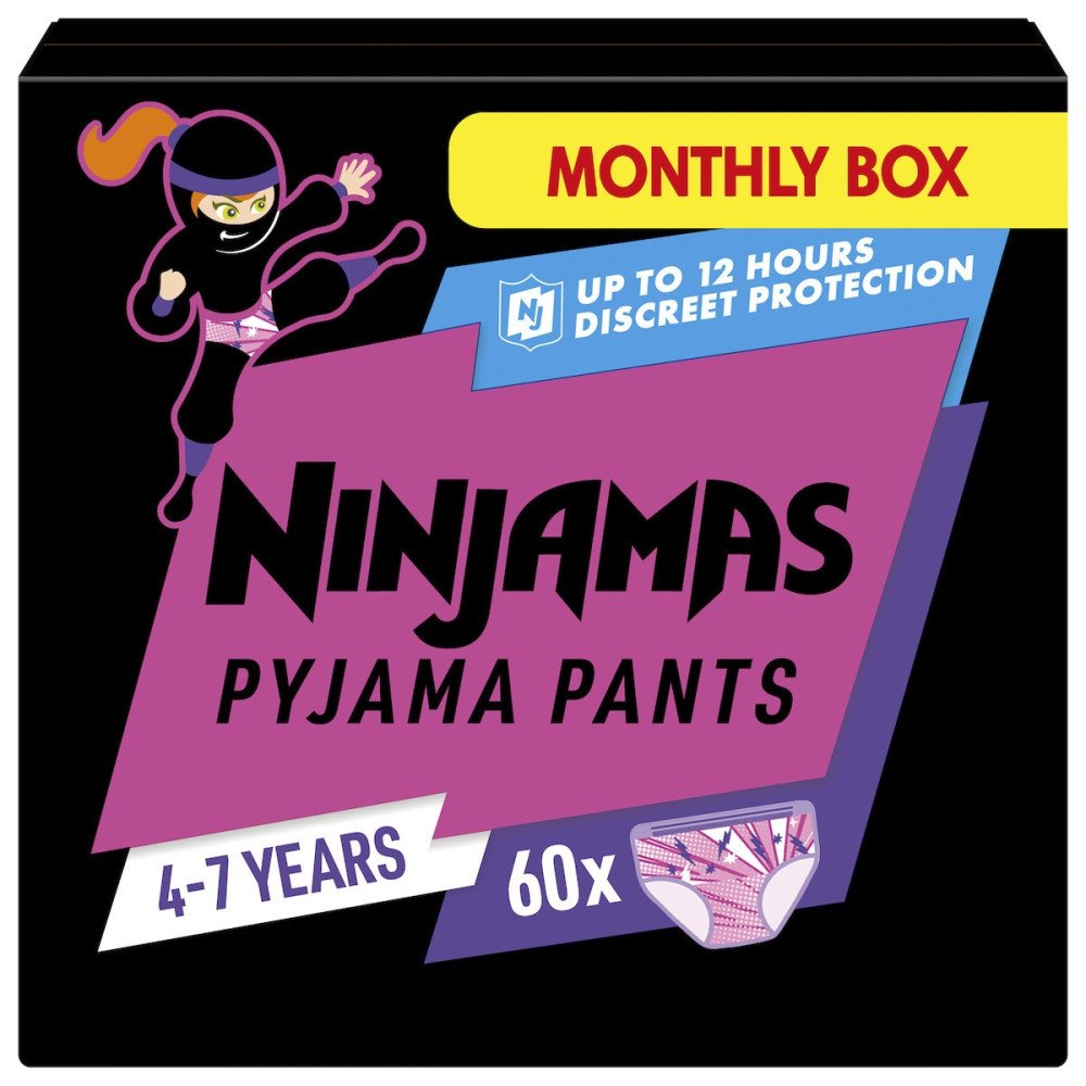 Pampers Ninjamas Pyjama Pants Πάνες Βρακάκι για Κορίτσια 4-7ετών, 17-30kg, 60τμχ