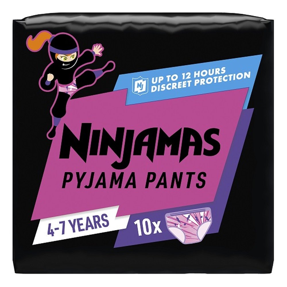 Pampers Ninjamas Pyjama Pants Πάνες Βρακάκι για Κορίτσια 4-7ετών (17-30kg), 10τμχ