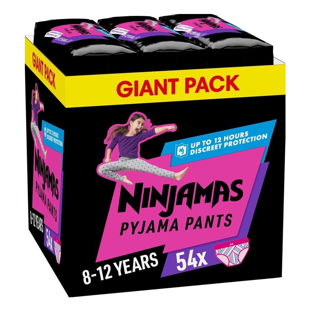 Pampers Ninjamas Pyjama Pants Πάνες Βρακάκι για Κορίτσια 8-12 Ετών (27-43kg), 54τμχ