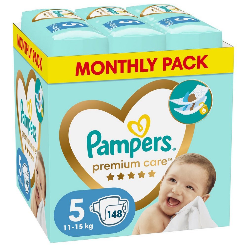 Pampers Πάνες Premium Care Νο 5 Monthly Box (11-16kg), 148τμχ 