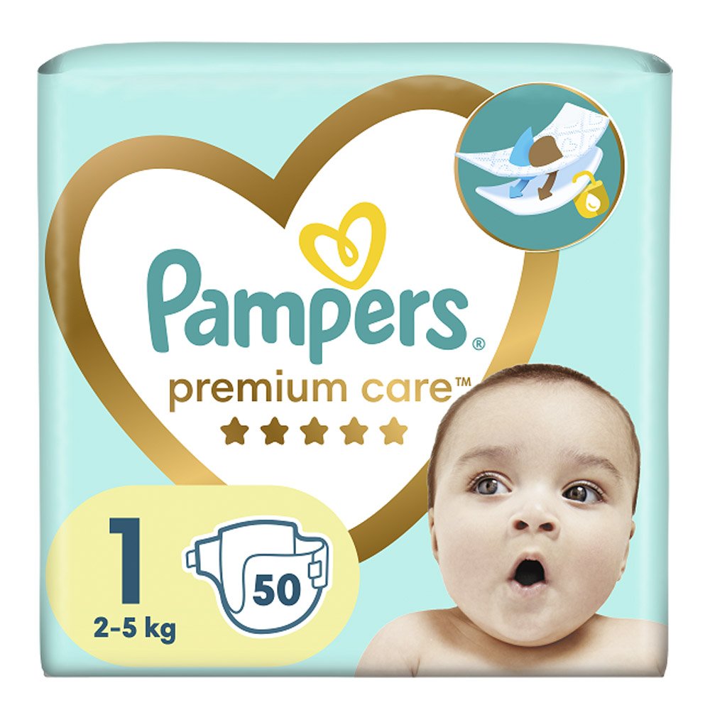 Pampers Premium Care Πάνες με Αυτοκόλλητο No.1 για 2-5kg, 50τμχ
