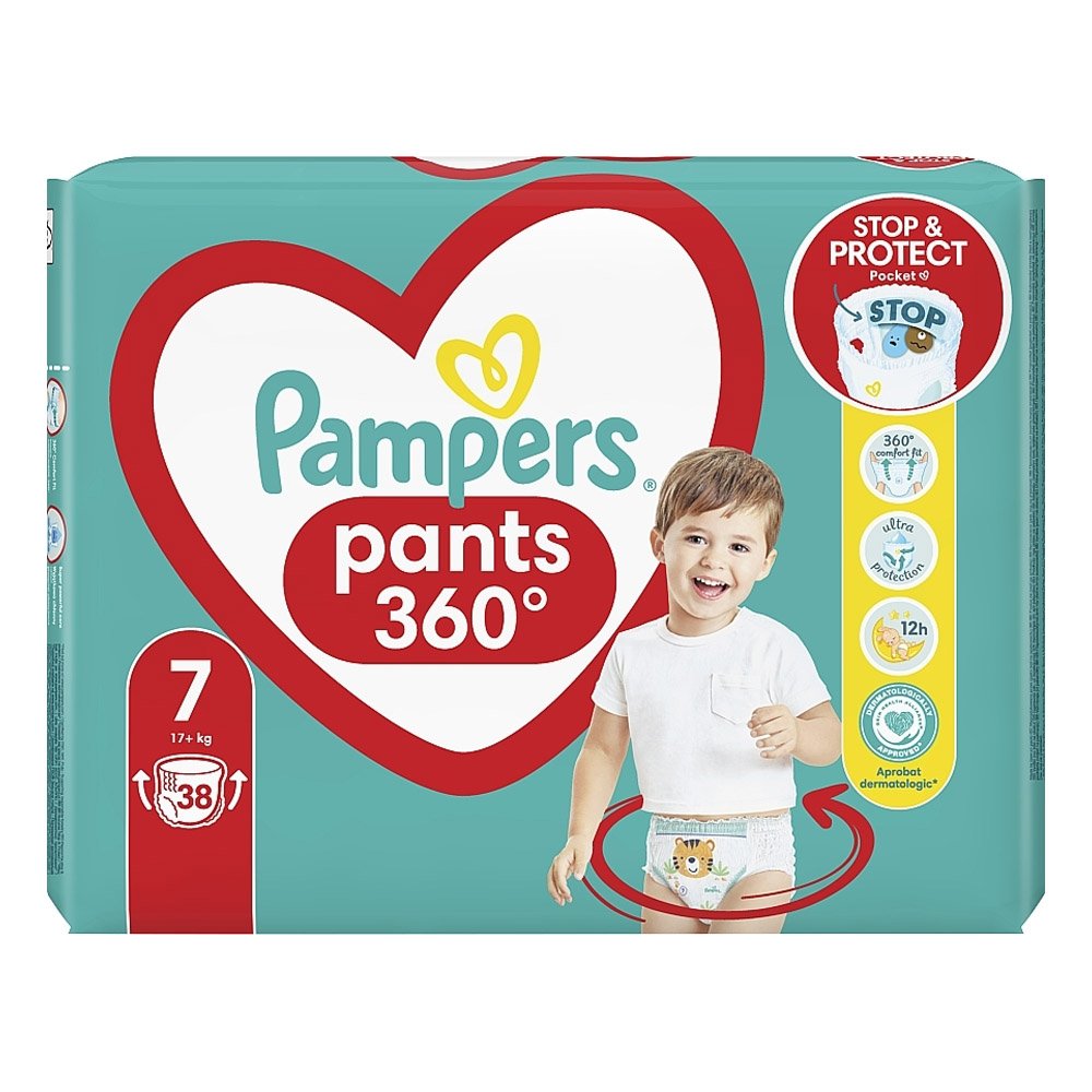 Pampers Pants 360 Πάνες Βρακάκι No. 7 για 17+kg, 22τμχ