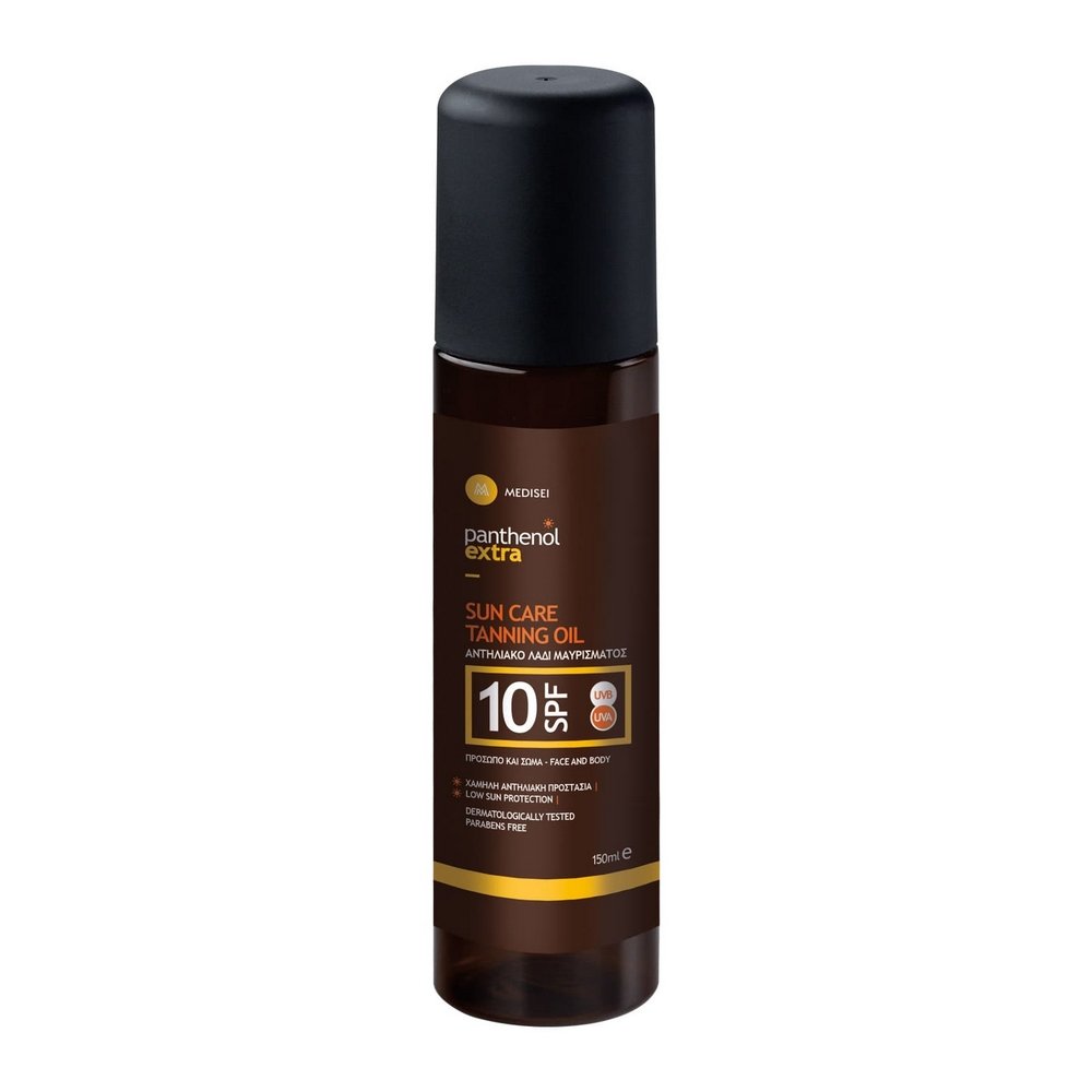 Panthenol Extra Sun Care & Tanning Oil SPF10 Αντηλιακό Λάδι Μαυρίσματος για Πρόσωπο & Σώμα, 150ml