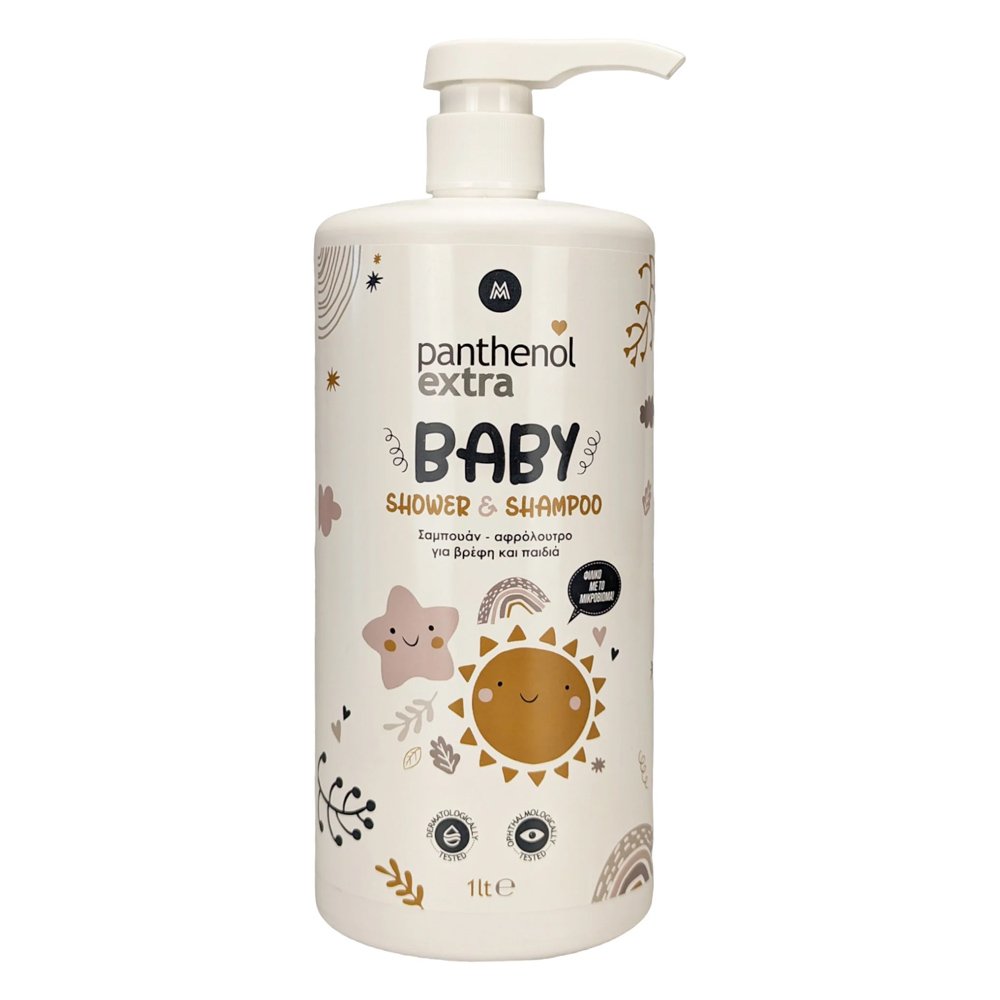 Panthenol Extra Baby 2 in 1 Shampoo & Bath Σαμπουάν - Αφρόλουτρο για Βρέφη & Παιδιά, 1lt