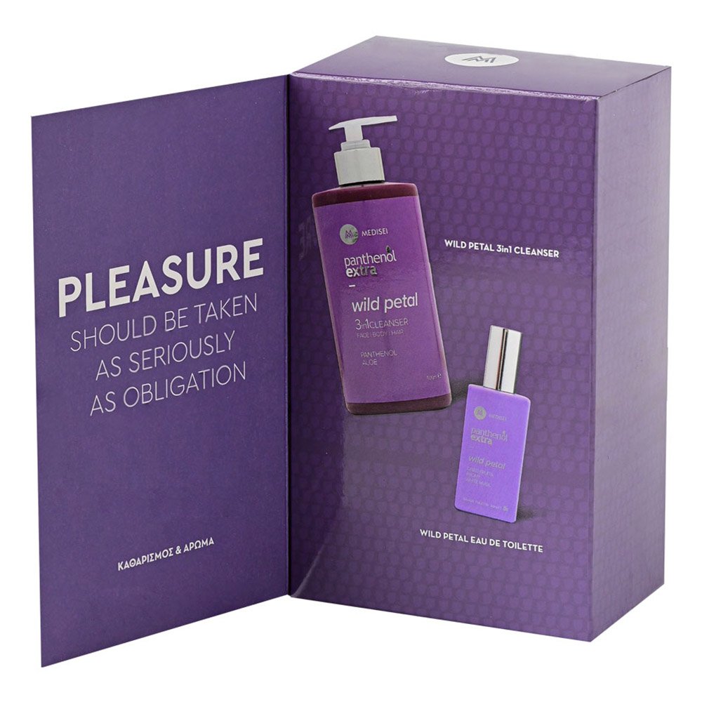 Medisei Panthenol Extra Pleasure Promo Γυναικείο Σετ Περιποίησης με Καθαριστικό 3σε Cleanser 500ml & Κολώνια Eau de Toilette 50ml, 1σετ