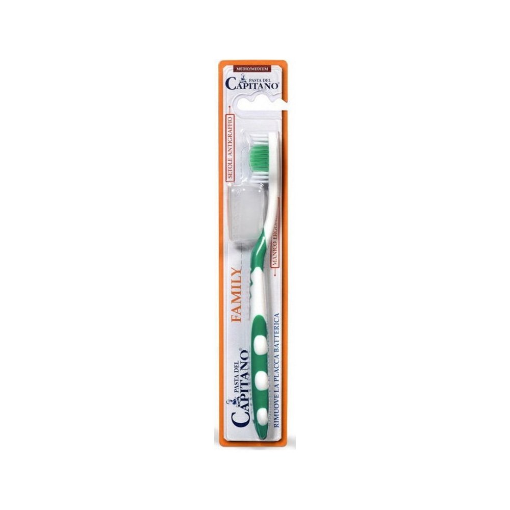 Pasta Del Capitano Μedium Toothbrush Family Μέτρια Οδοντόβουρτσα Για Όλη Την Οικογένεια Πράσινο, 1τμχ