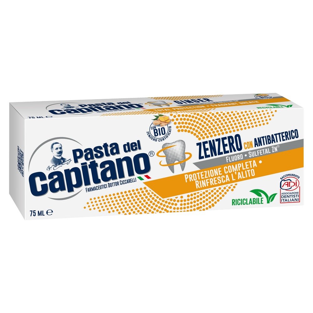 Pasta Del Capitano Zenzero Toothpaste with Ginger Οδοντόκρεμα Ολοκληρωμένης Προστασίας με Ginger, 75ml