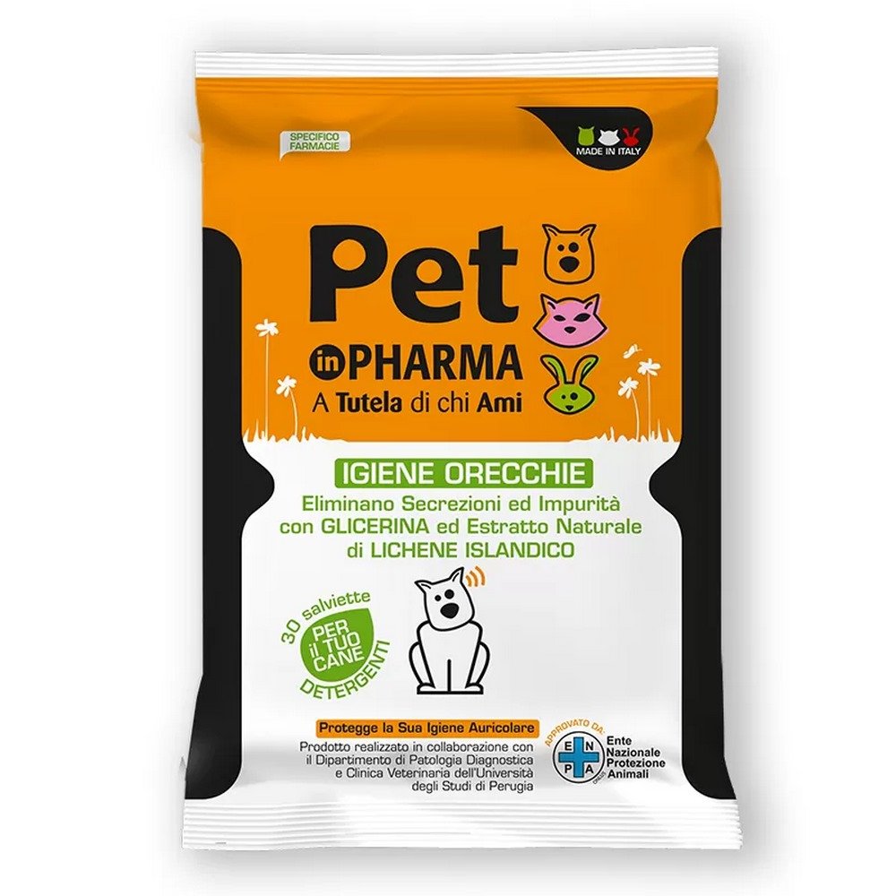 Pet In Pharma Μαντηλάκια για τα Αυτιά του Σκύλου, 30τμχ