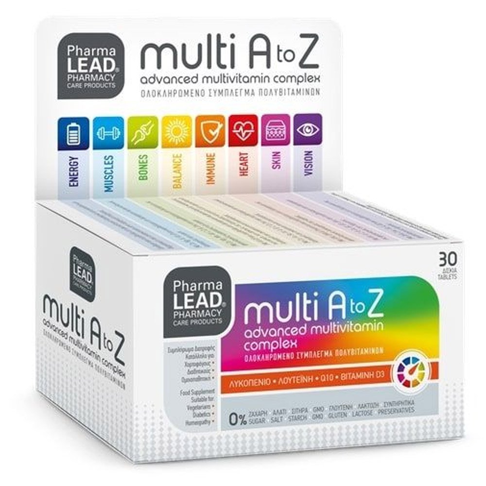 PharmaLead Multi A to Z Συμπλήρωμα Διατροφής Βιταμινών Μετάλλων & Ιχνοστοιχείων, 30 Κάψουλες
