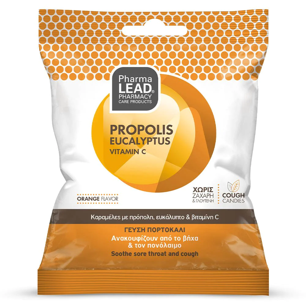 Pharmalead Nutralead Cough Candies Propolis Eucalyptus Vitamin C Orange, 40gr Pharmalead Nutralead Cough Candies Propolis Eucalyptus Vitamin C Orange, 40gr