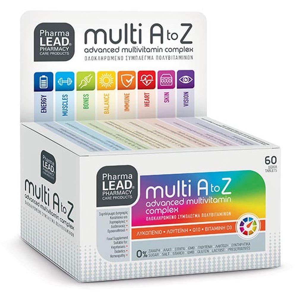 PharmaLead Multi A to Z Συμπλήρωμα Διατροφής Βιταμινών Μετάλλων & Ιχνοστοιχείων, 60 Κάψουλες