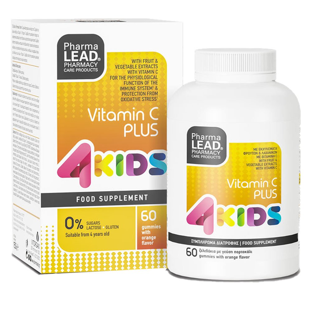PharmaLead 4Kids Vitamin C Plus Βιταμίνη C σε Ζελεδάκια με Γεύση Πορτοκάλι για Παιδιά, 60cps