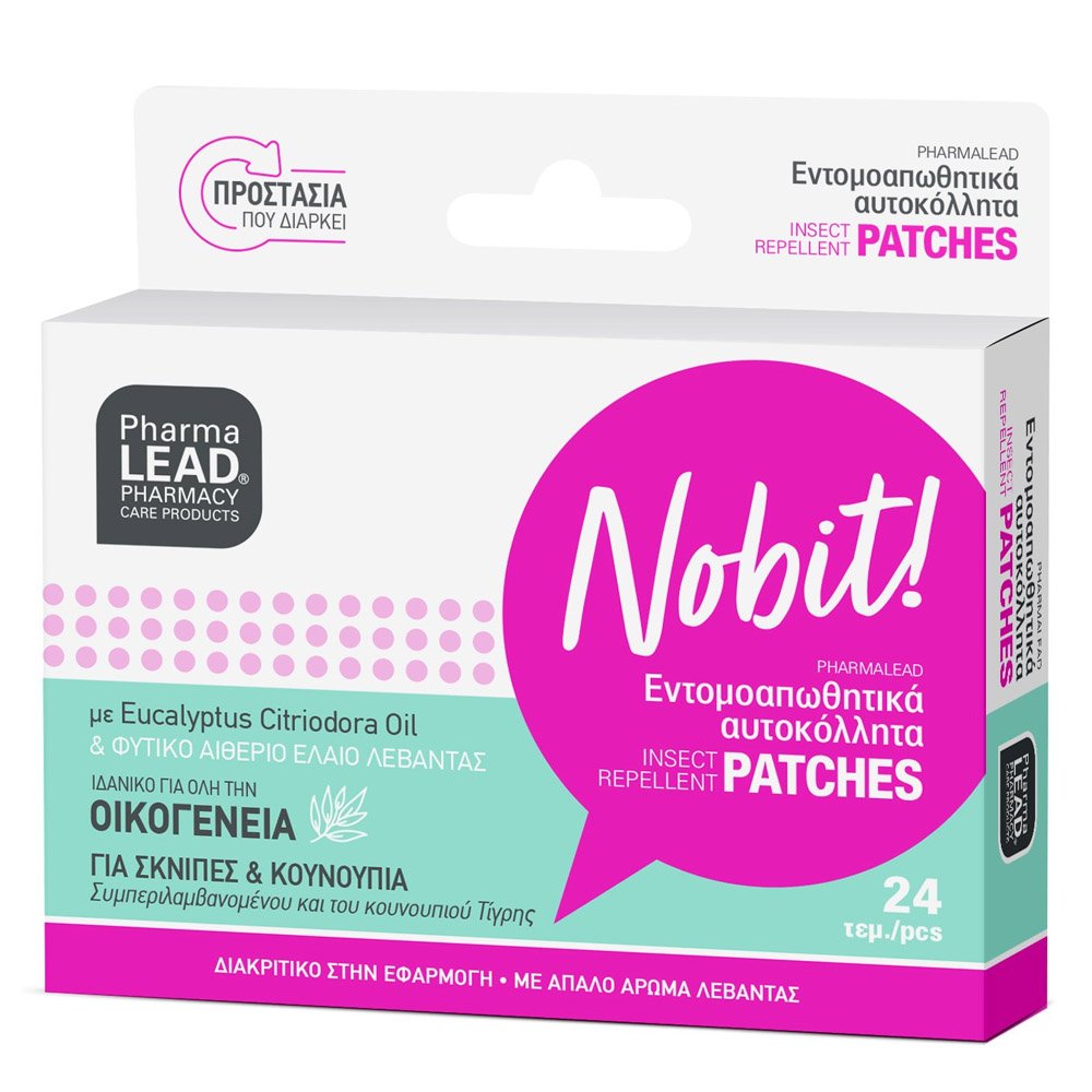 Pharmalead Nobit Insect Repellent Patches Εντομοαπωθητικά Αυτοκόλλητα με Eucalyptus Citriodora Oil & Φυτικό Αιθέριο Έλαιο Λεβάντας, 24τεμ