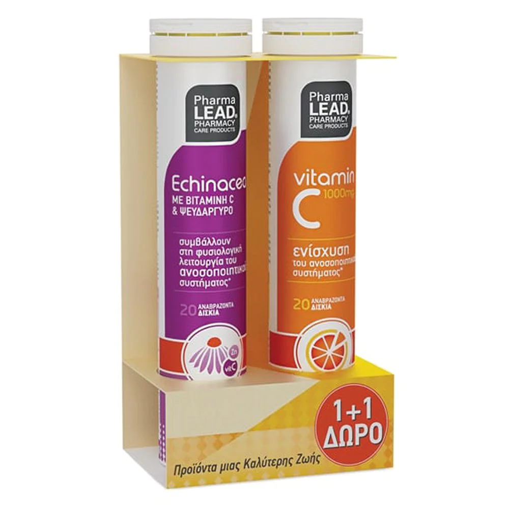 Pharmalead Echinacea Vitamin C Zinc, 20 Αναβράζοντα Δισκία & Vitamin C 1000, 20 αναβράζοντα δισκία