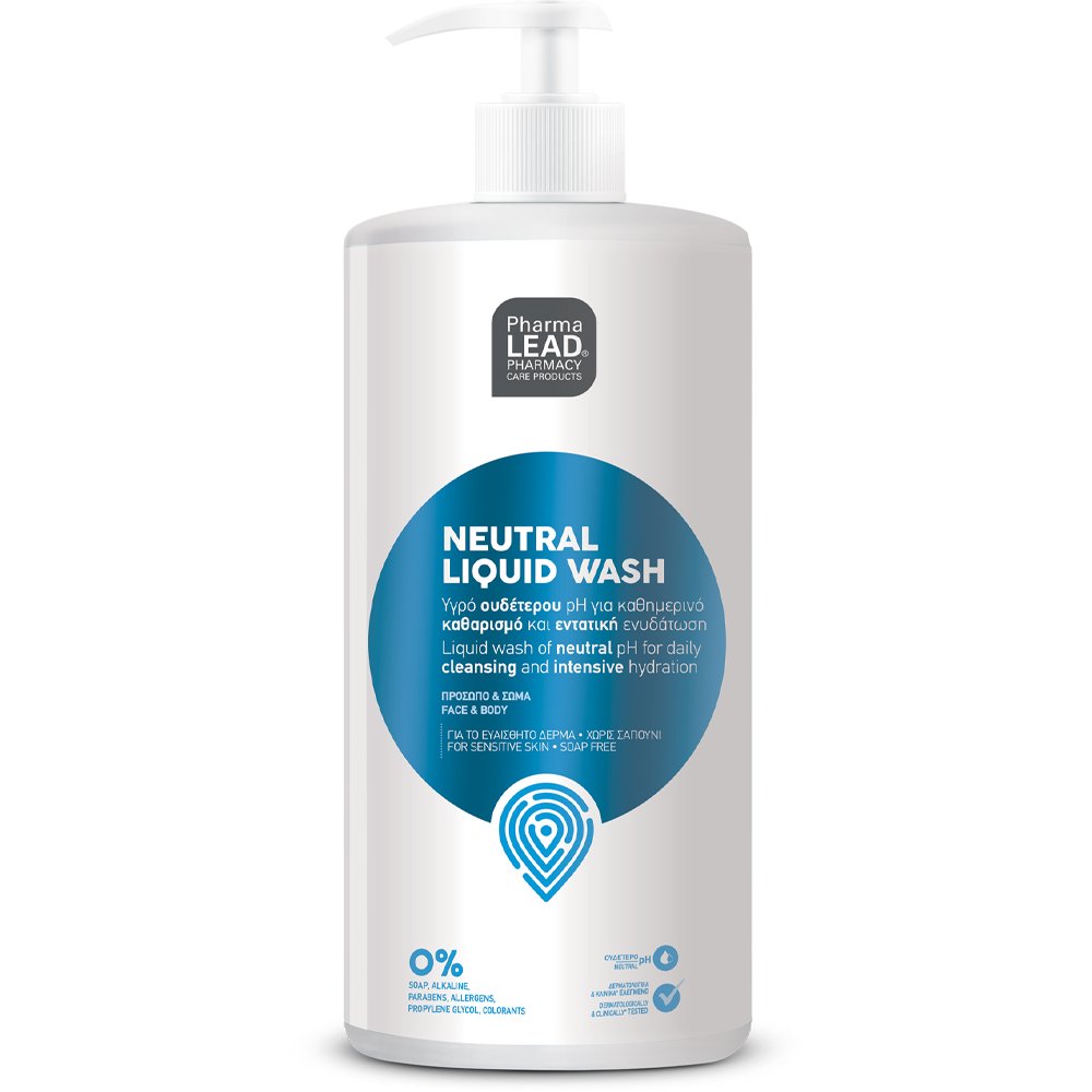 Pharmalead Neutral Liquid Wash, Υγρό Ουδέτερου Ph για Καθημερινό Καθαρισμό και Εντατική Ενυδάτωση, 1000ml