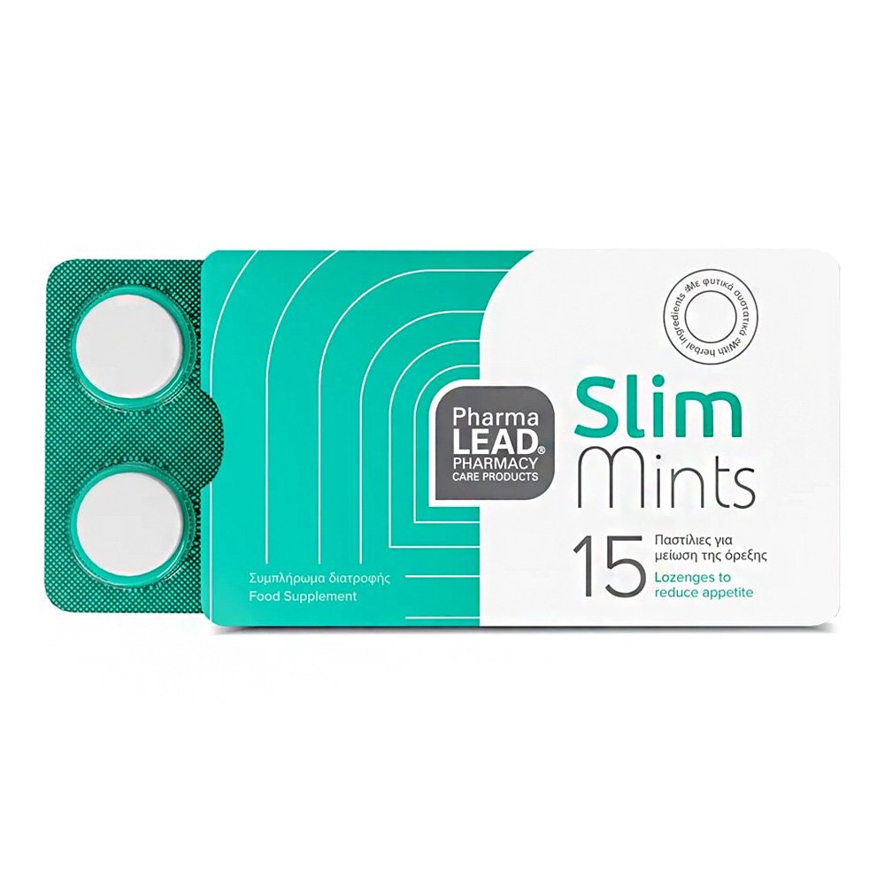 Pharmalead Slim Mints Food Supplement Συμπλήρωμα Διατροφής για Μείωση της Όρεξης, 15 παστίλιες