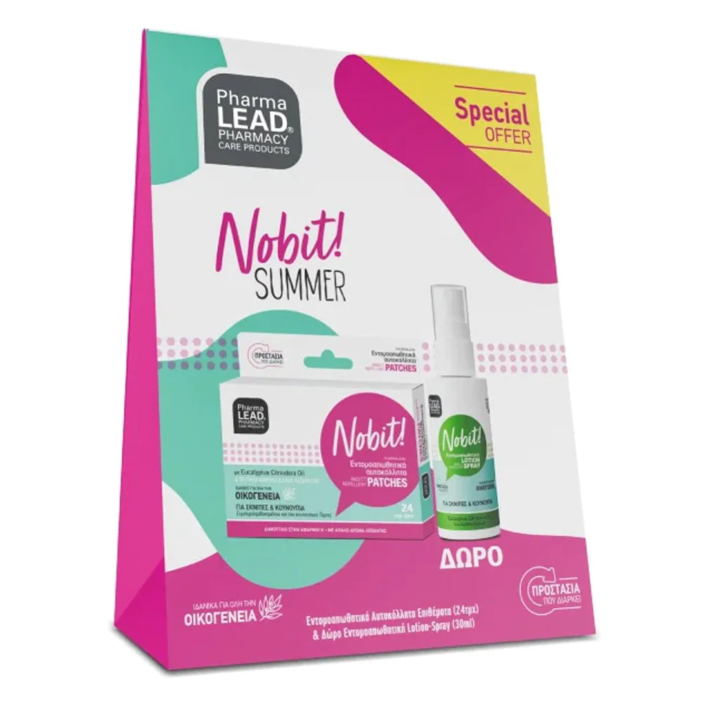 Pharmalead Promo Nobit Summer Pink Εντομοαπωθητικά Αυτοκόλλητα 24 Τεμάχια & Δώρο Εντομοαπωθητική Lotion σε Spray 30ml, 1σετ Pharmalead Promo Nobit Summer Pink Εντομοαπωθητικά Αυτοκόλλητα 24 Τεμάχια & Δώρο Εντομοαπωθητική Lotion σε Spray 30ml, 1σετ