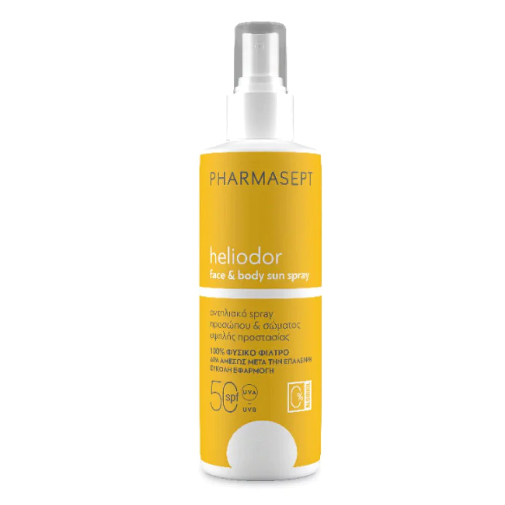 Pharmasept Heliodor Face & Body Sun Spray SPF50 Αντηλιακό Για Πρόσωπο & Σώμα, 165gr Pharmasept Heliodor Face & Body Sun Spray SPF50 Αντηλιακό Για Πρόσωπο & Σώμα, 165gr