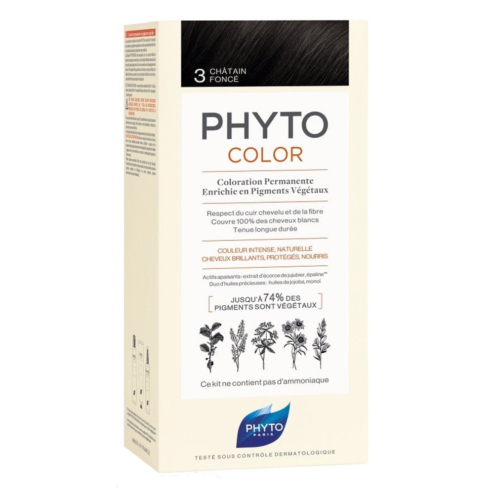 Phyto Phytocolor Μόνιμη Βαφή Μαλλιών 3.0 Καστανό Σκουρο, 50ml