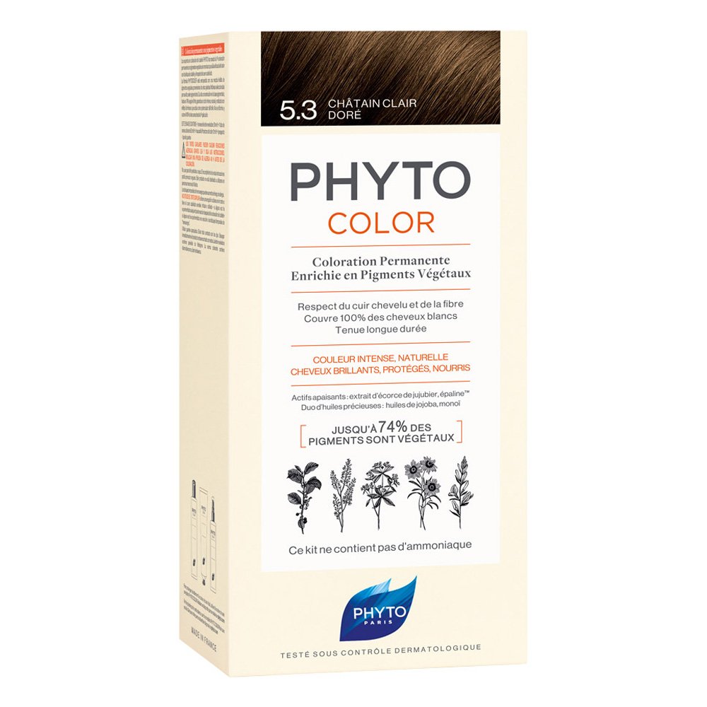 Phyto Phytocolor Μόνιμη Βαφή Μαλλιών 5.3 Καστανό Ανοιχτό Χρυσό, 50ml