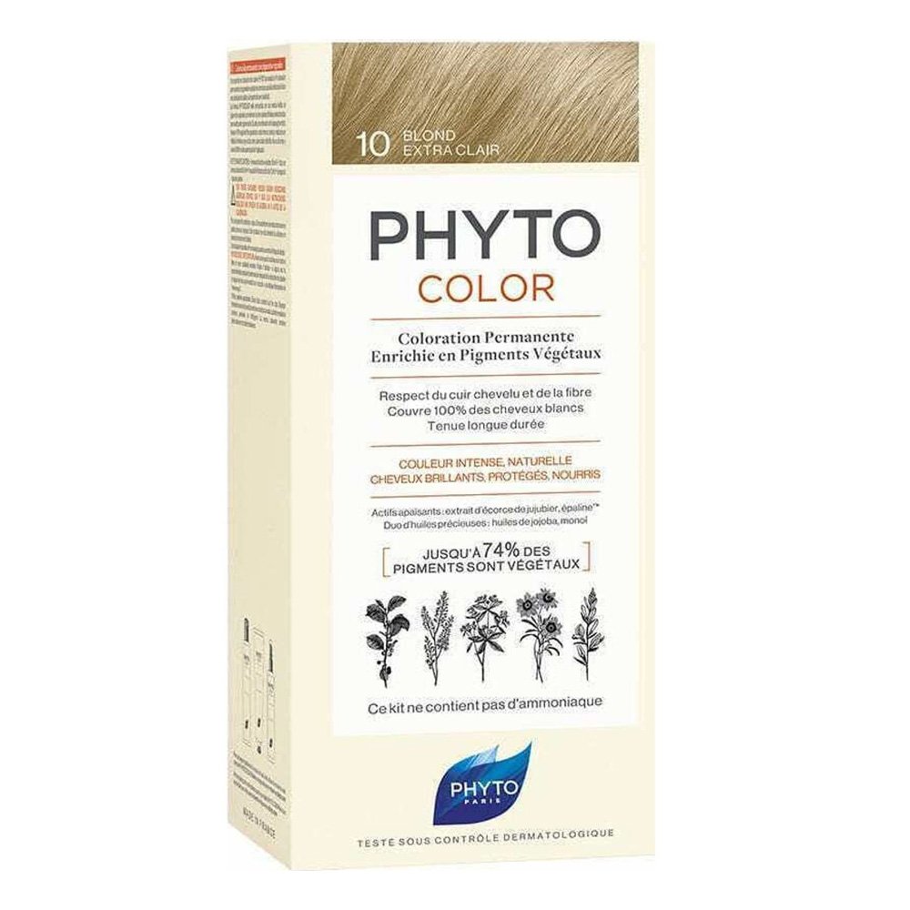 Phyto Phytocolor Μόνιμη Βαφή Μαλλιών No10 Blonde Extra Clair Κατάξανθο Πλατινέ, 50ml