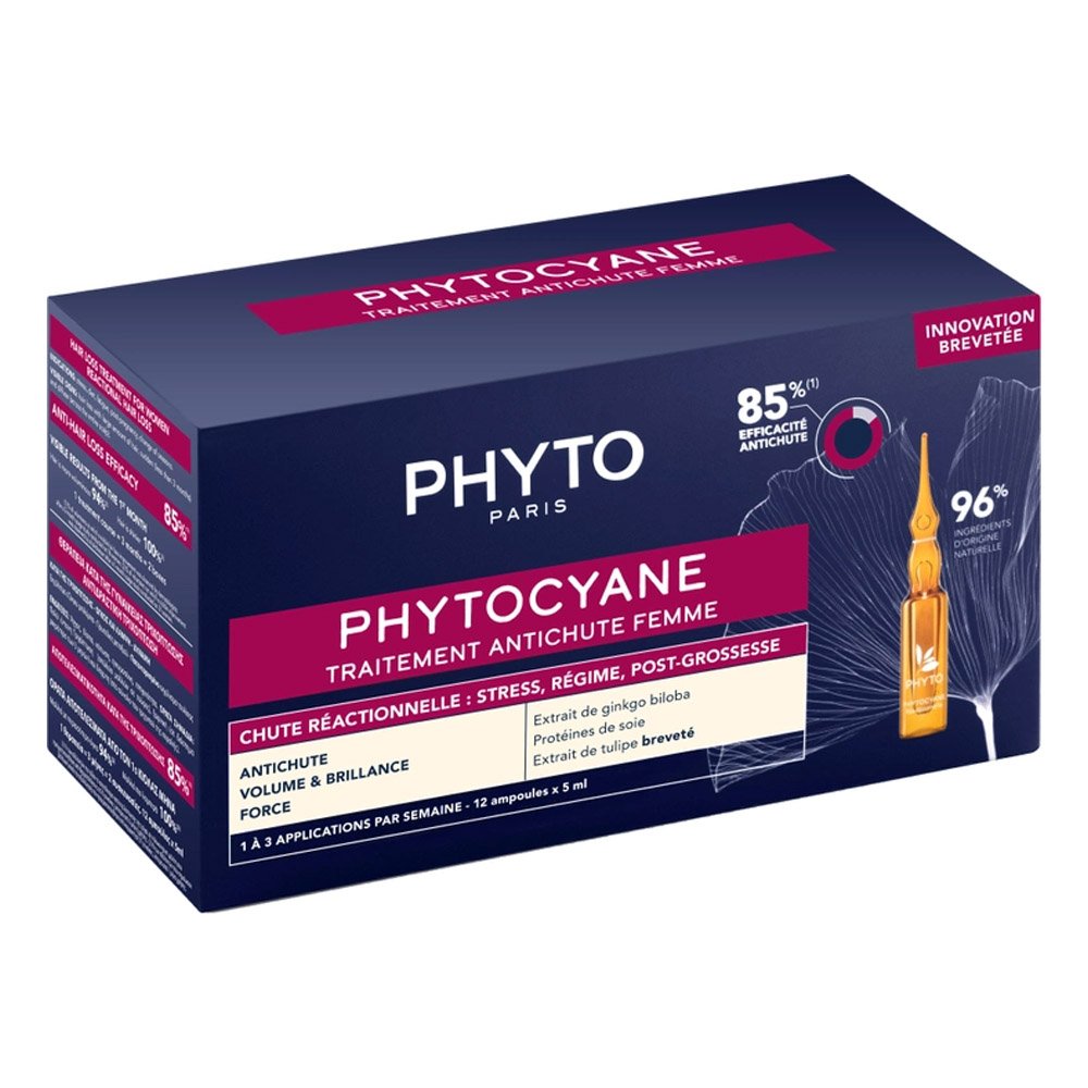 Phyto Phytocyane Anti-Hair Loss Treatment For Women Θεραπεία Κατά της Αντιδραστικής Γυναικείας Τριχόπτωσης, 12αμπούλες