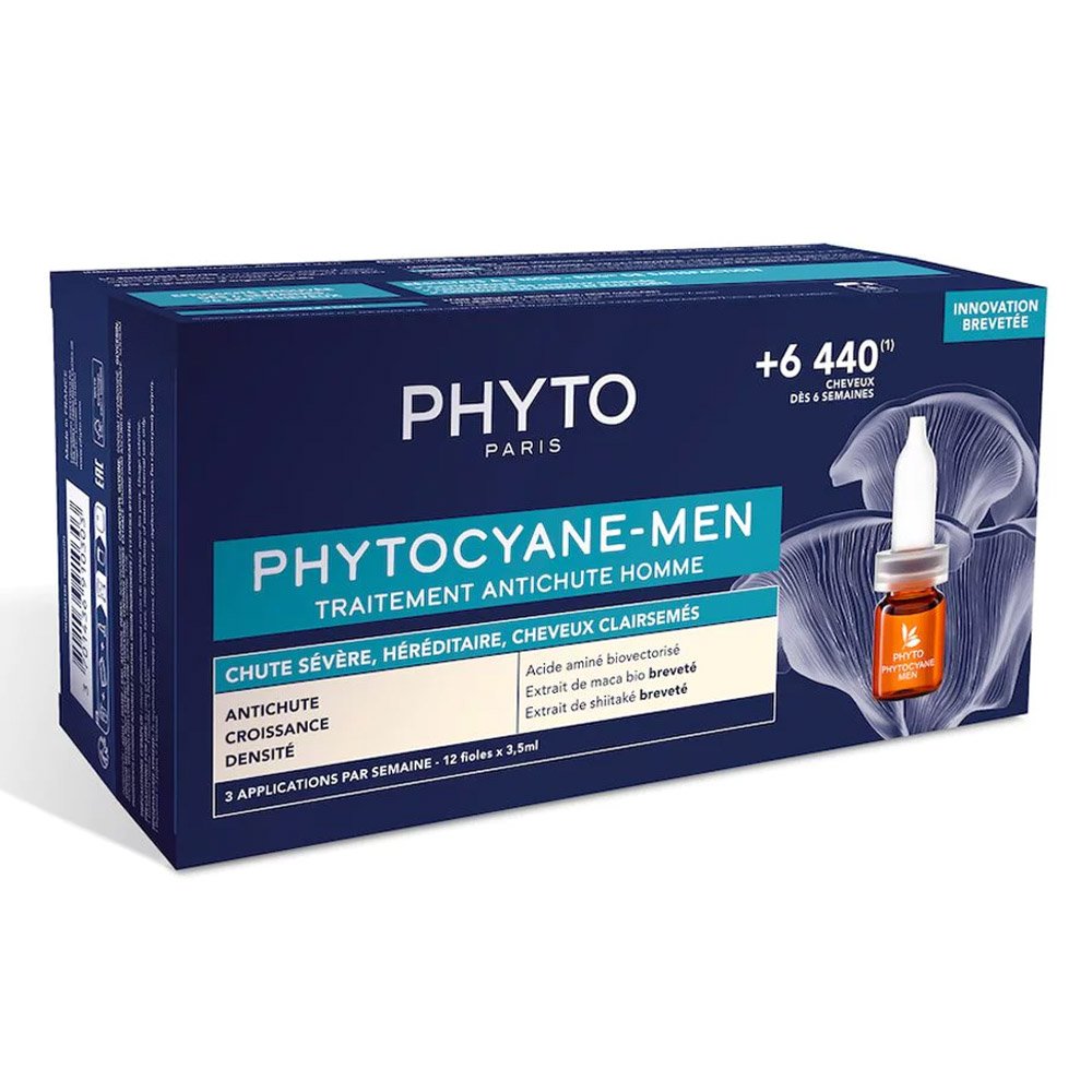 Phyto Phytocyane Anti-Hair Loss Treatment for Men Αγωγή Τριχόπτωσης για Ανδρες, 12αμπούλες