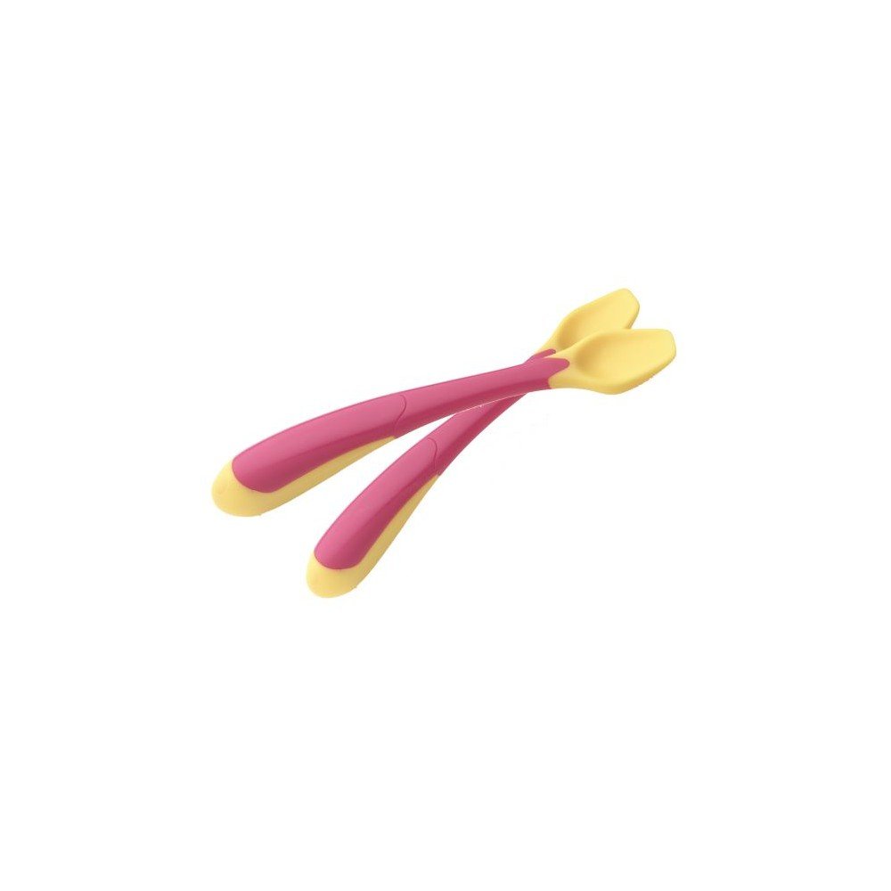 Playgro Βρεφικό Σετ με Κουτάλια από Πλαστικό Ροζ Κίτρινο για 4+ μηνών 2τμχ