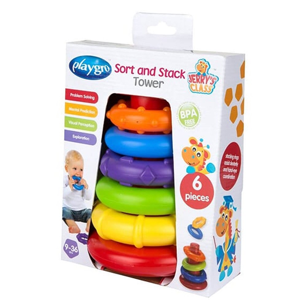 Playgro Rock and Stack Πύργος με 6 δακτύλους 9-36m, 1τμχ Playgro Rock and Stack Πύργος με 6 δακτύλους 9-36m, 1τμχ