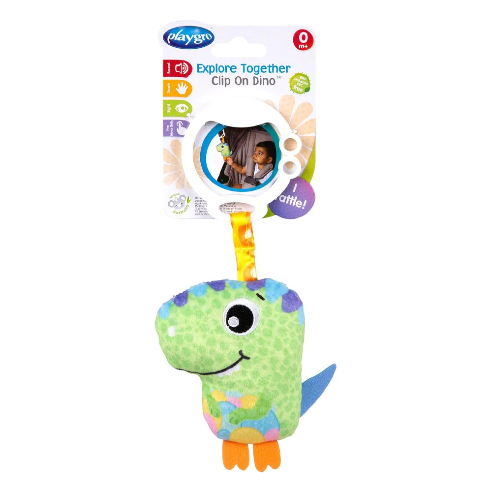 PlayGro Explore Together Clip On Dino Αισθητηριακό Παιχνίδι Δεινοσαυράκι 0m+, 1τμχ PlayGro Explore Together Clip On Dino Αισθητηριακό Παιχνίδι Δεινοσαυράκι 0m+, 1τμχ