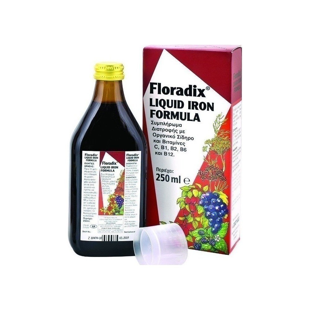 PowerHealth Floradix Liquid Iron Formula Συμπλήρωμα Διατροφής με οργανικό σίδηρο για Ενέργεια και Τόνωση του γυναικείου οργανισμού 250ml