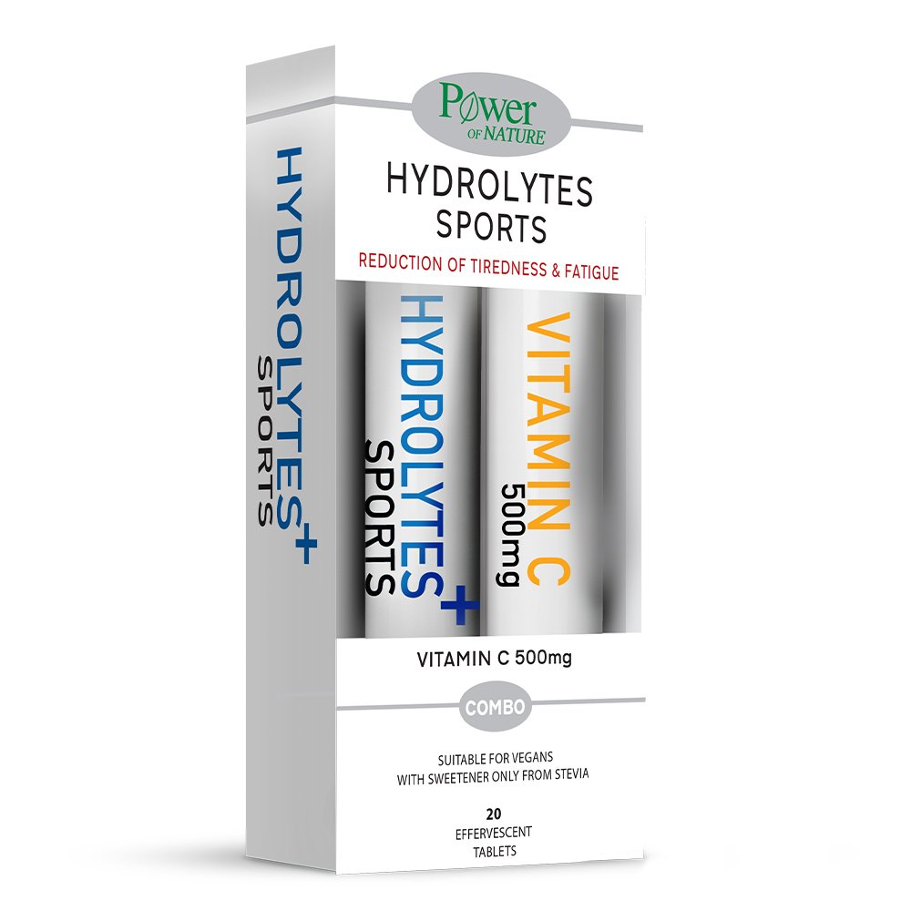 Power Health Hydrolytes Sports Stevia Ηλεκτρολύτες για Ενυδάτωση του Οργανισμού Αναβράζοντα, 20caps, & Δώρο Vitamin C 500mg