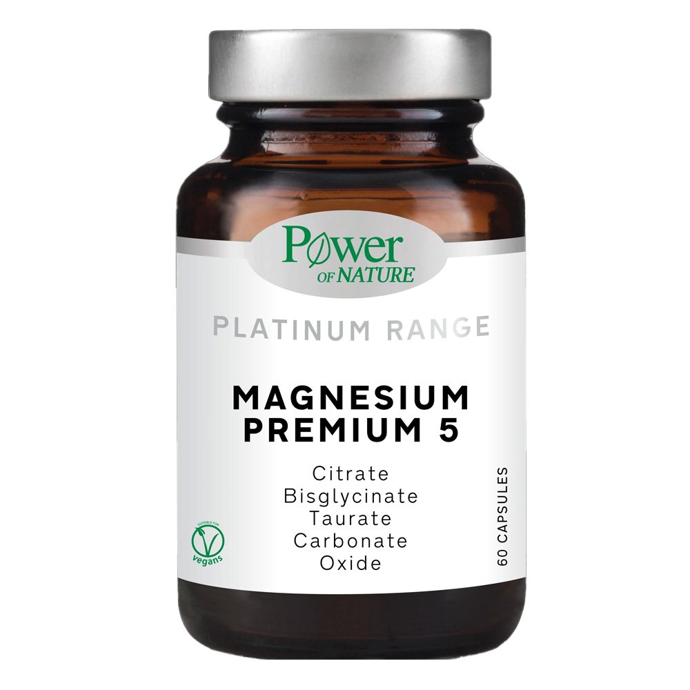 Power Health Platinum Magnesium Premium 5 Συμπλήρωμα Διατροφής για το Μυϊκό & Νευρικό Σύστημα, 60κάψουλες