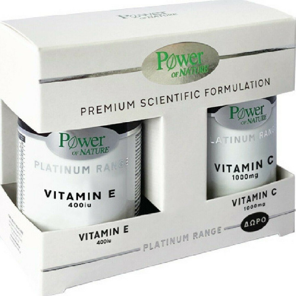Powerhealth Power of Nature Promo Pack Classics Platinum Vit E 400 IU 30 Caps & ΔΩΡΟ Vitamin C 1000mg 20Tabs