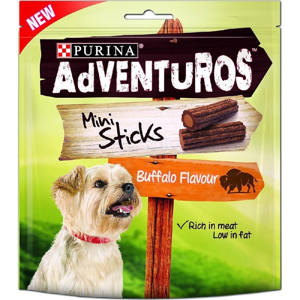 Purina Adventuros Λιχουδιές για Σκύλους, Mini Sticks με Βούβαλο, 90gr